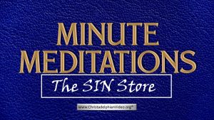 Minute Meditation - The Sin Store by R J. Lloyd